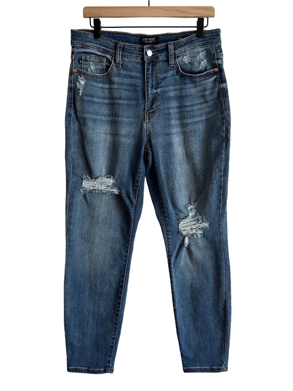 Judy Blue High Waist Slim Fit Jeans Distressed Medium JB8217MD Stretch 11 30